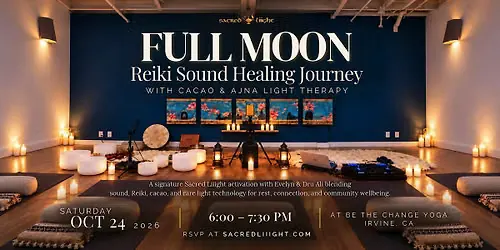 Listing photo for Full Moon Reiki Sound Healing Journey with Cacao & Ajna Light Therapy