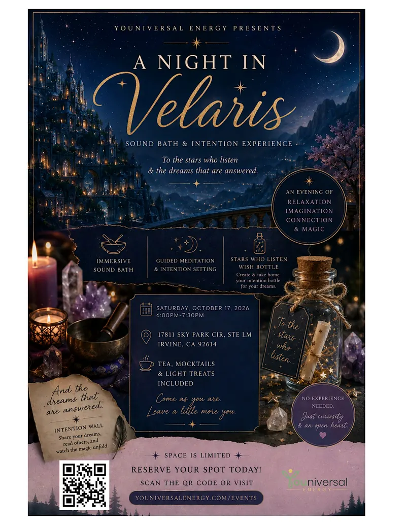 Listing photo for A NIGHT IN VELARIS: A Fantasy-Inspired Sound Bath & Intention Experience