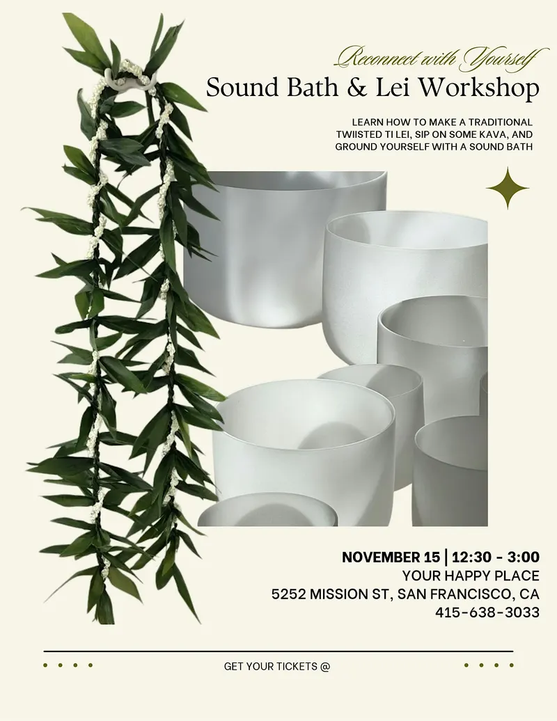 Listing photo for Sound Bath & Lei Crafting Workshop