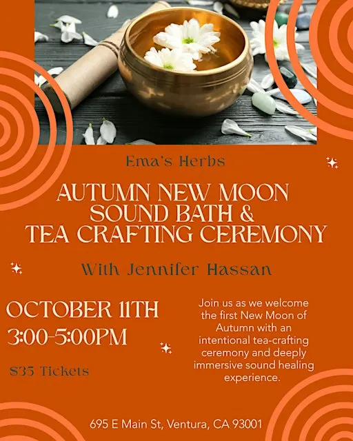 Listing photo for Autumn New Moon Sound Bath & Tea Crafting Ceremony with Jennifer Hassan