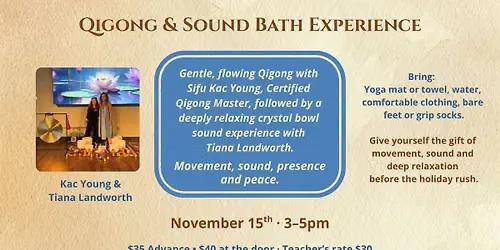 Listing photo for Qigong & Sound Bath Experience with Kac Young & Tiana Landworth