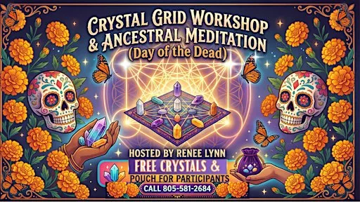 Listing photo for Crystal Grid Workshop- Ancestral Meditation- Day of the Dead /Free Crystals